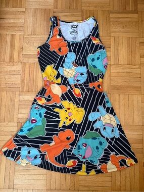 Mighty Fine Pokemon Dress Medium HotTopic Pikachu Bulbasaur Charmander Starter